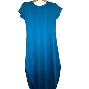 Anrabess t-shirt style cotton maxi dress. With pockets. Rounded bottom cuff.